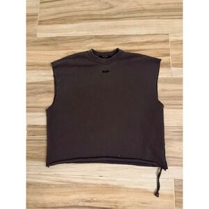 Ksubi Jupiter Slash Faded Black Sleeveless Crew Metal Cross Hardware M